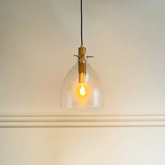 Lampada a sospensione Dyberg Larsen Bistro, Ø 25 cm, trasparente, vetro Acquista Ora