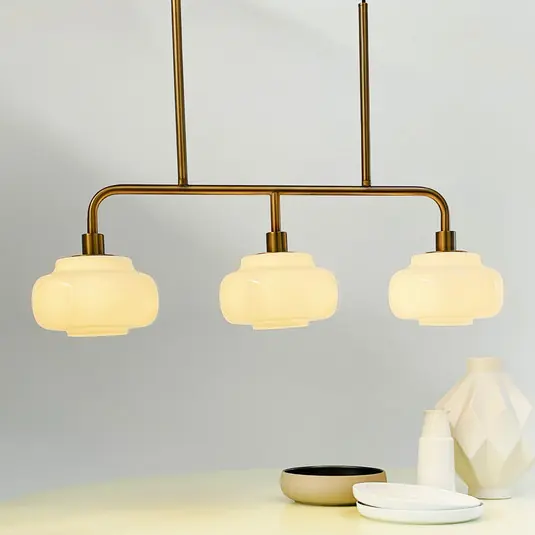 Nuova Collezione Dyberg Larsen Lampada a sospensione Ossett, color bronzo, lunghezza 80 cm