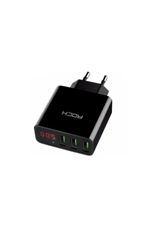 Vendita Finale Caricatore elettrico 3 porte usb ac100-240v smartphone nero