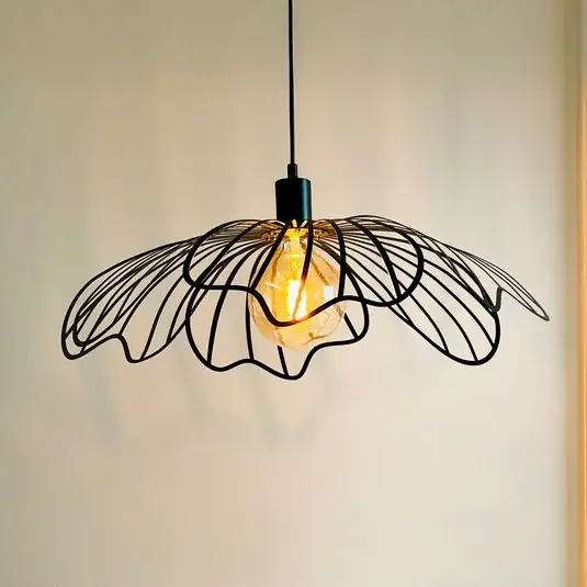 Esclusivo Lampada a sospensione Dyberg Larsen BLUMEN, nero opaco, Ø 60 cm
