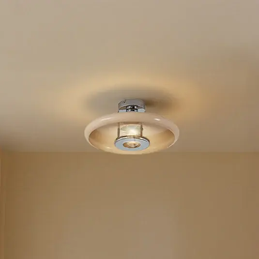 Lindby Plafoniera Branford, retrò, Ø 35 cm, beige, metallo Compra Oggi Stesso