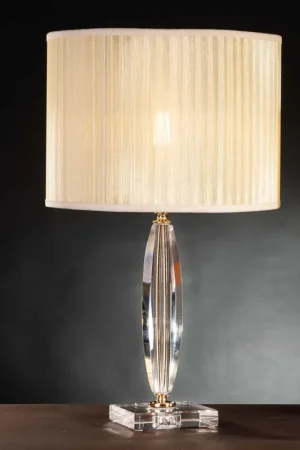 Ultime Pezzi Lume in cristallo con paralume 1 luce oro Nikita