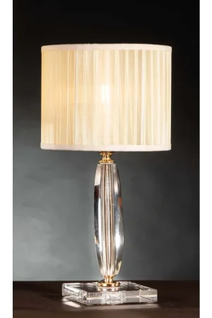 Affare Lumetto in cristallo con paralume 1 luce oro Nikita