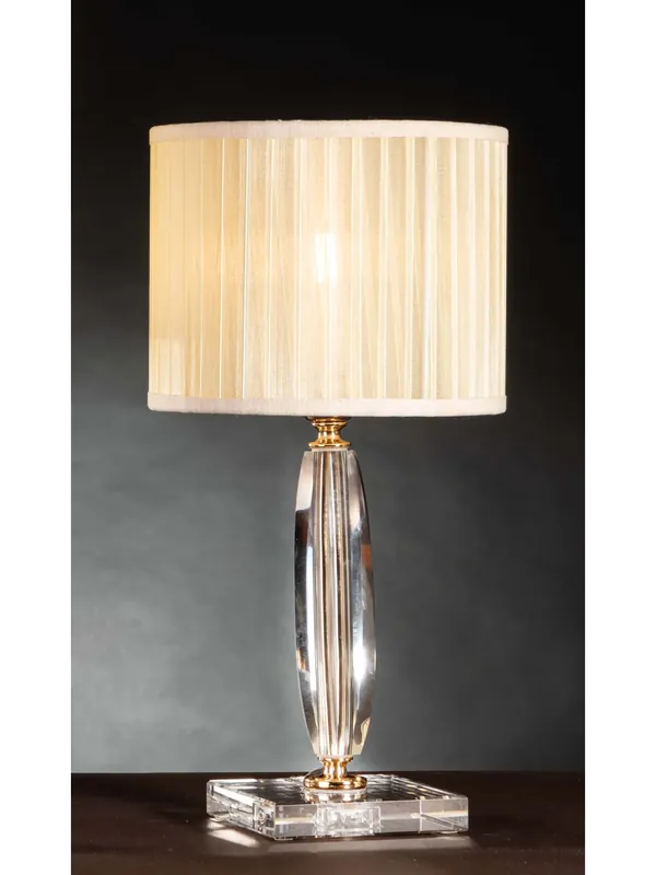 Affare Lumetto in cristallo con paralume 1 luce oro Nikita
