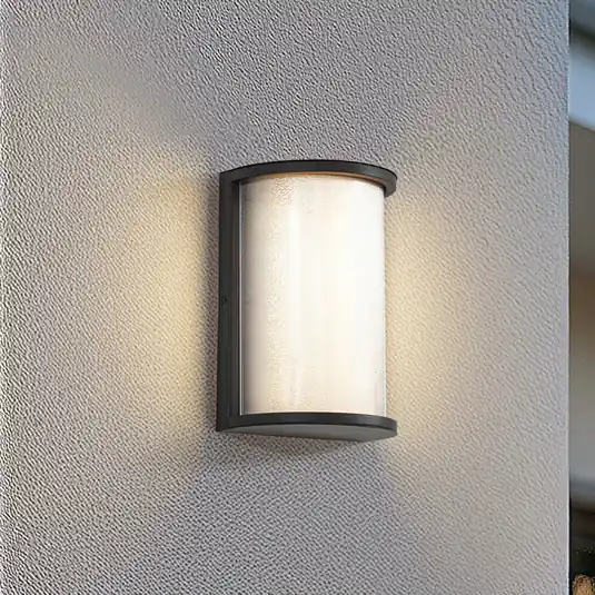 Scelto Dai Clienti Lindby Applique da esterni LED Calvik, nera, scanalata, IP44