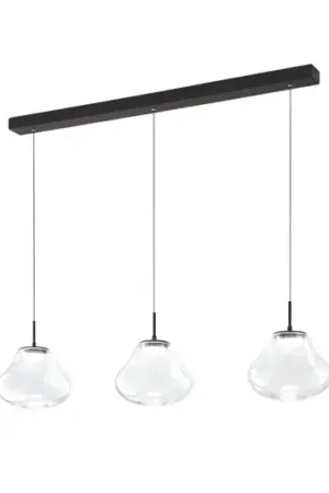 Di Tendenza Lampada LED a sospensione Deva, a 3 luci, 115 cm, trasparente, CCT, dimmerabile