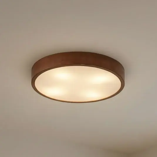 Non Perdere Plafoniera Lindby Tanju, Ø 50 cm, legno di caucciù, a 4 luci, E27