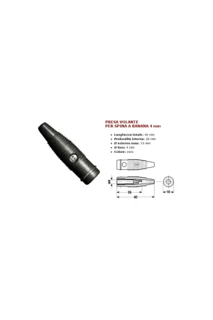 Ultimissimo Modello Presa banana elettronica nero in gomma