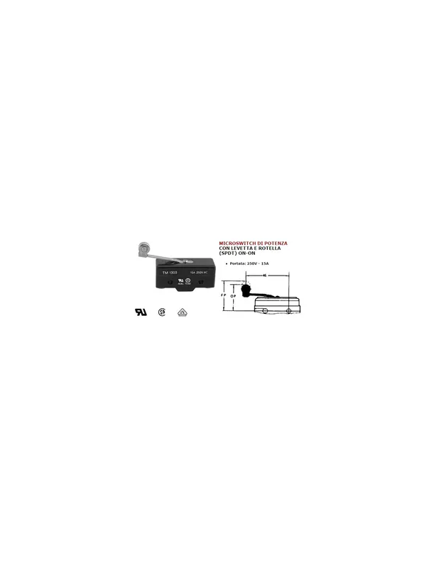 Prezzo Basso Interruttore di potenza c/levetta e rotella microswitch XZ15GW2B