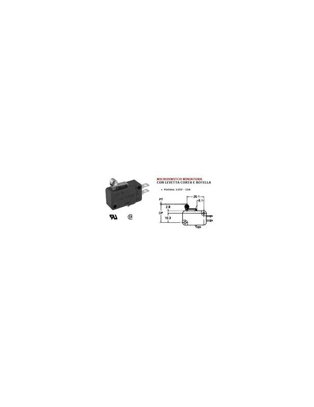 Vendita Finale Deviatore microswitch con levetta corta 12a -125v