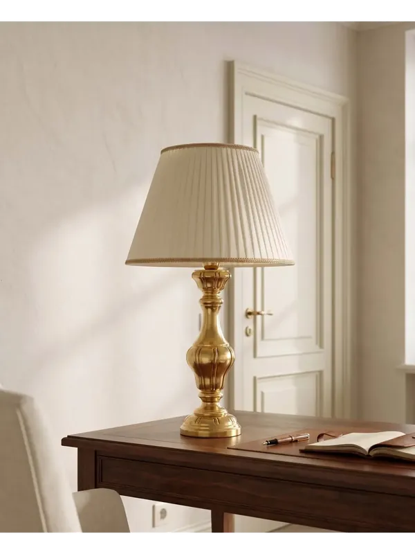 Promo Stagionale Lume classico in legno foglia oro 1 luce Esse 40/bg