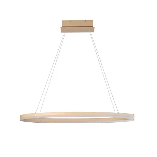 Lampada LED a sospensione Silvio, lunghezza 100 cm, color sabbia, metallo, CCT Miglior Prezzo
