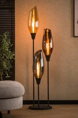 Non Perdere Lampada da terra Mixture, 178 cm, multicolore, a 3 luci, vetro/metallo