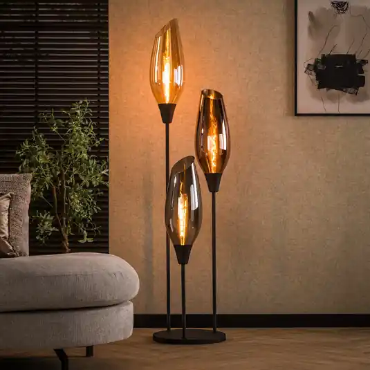 Non Perdere Lampada da terra Mixture, 178 cm, multicolore, a 3 luci, vetro/metallo