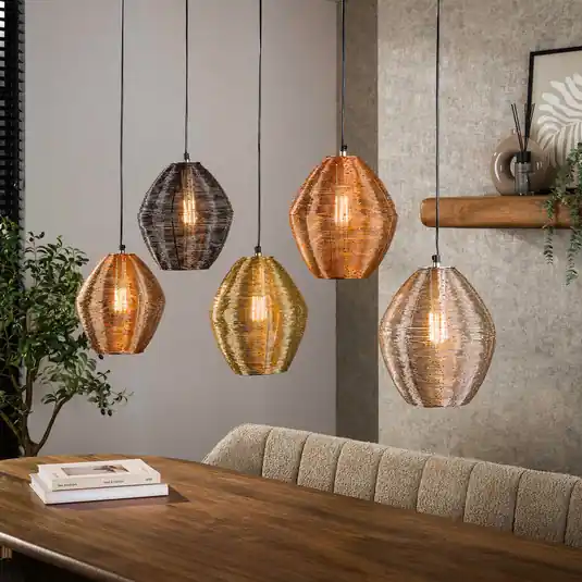 Subito Disponibile Lampada a sospensione Spoelamp, multicolore, metallo, a 5 luci, E27