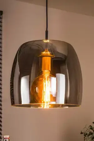 Lampada a sospensione Philippa, grigio fumo, Ø 35 cm, vetro, 1 x E27 Acquista Ora
