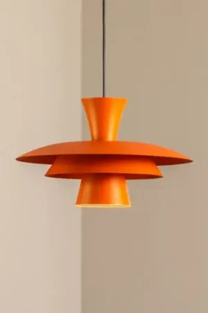 Lampada a sospensione Plato, arancione, metallo, Ø 38 cm, E27 Popolare