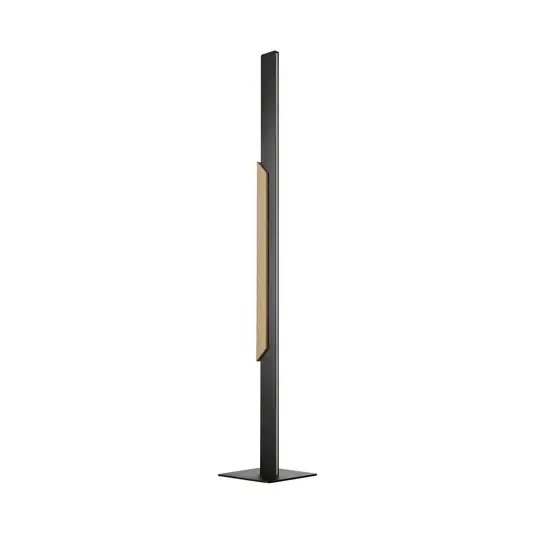 Esclusivo Lampada LED da pavimento Arcus, nero/marrone, altezza 126 cm, metallo/legno