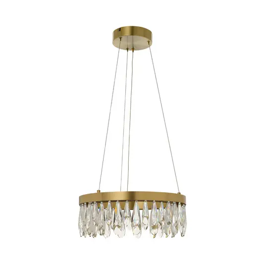 Novità Lampada LED a sospensione Celestia, Ø 40 cm, color ottone, cristallo