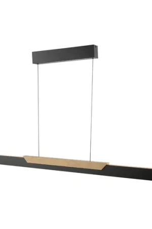 Affare Lampada LED a sospensione Arcus, nero/marrone Lunghezza 121 cm Metallo/legno