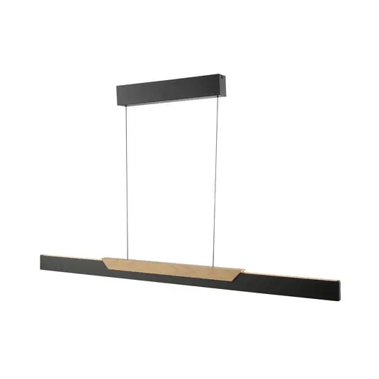Affare Lampada LED a sospensione Arcus, nero/marrone Lunghezza 121 cm Metallo/legno