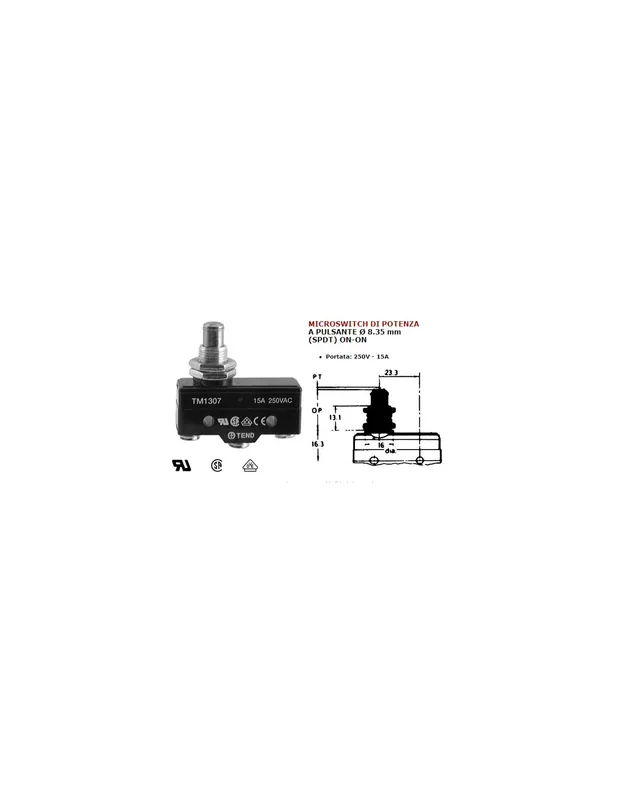 Offerta Speciale Interruttore di potenza 15a attacco vite microswitch