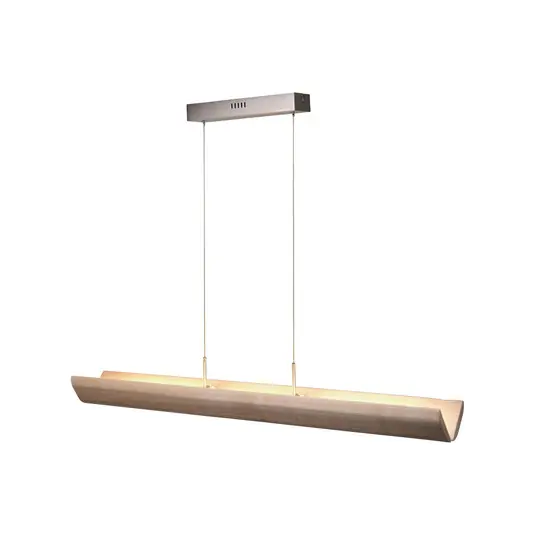 Lampada LED a sospensione Monterra, lunghezza 132 cm, marrone, legno Spedito Oggi