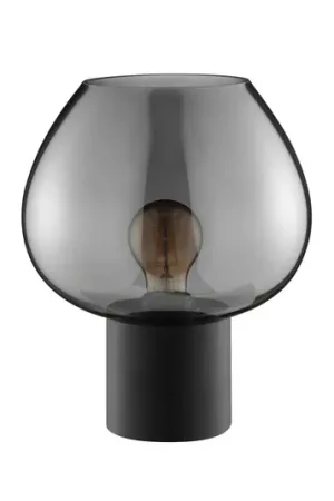 Quantità Limitata Lampada da tavolo Ligari, nero/grigio fumo, altezza 28 cm metallo/vetro