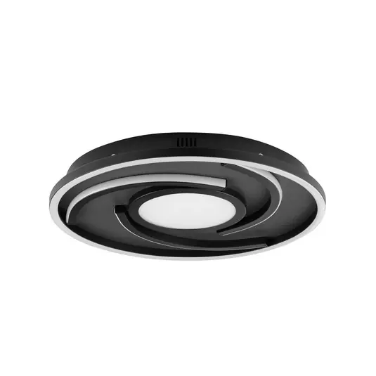 Plafoniera LED Hardy, Ø 35 cm, nero opaco, metallo/tessuto Prezzo Scontato