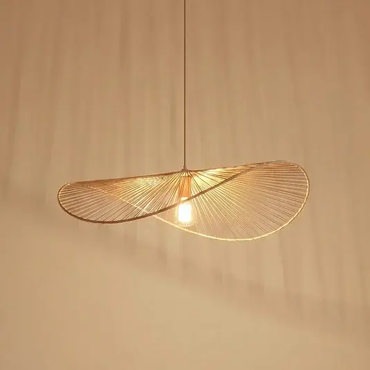 Lampada a sospensione Lindby Valdorin, beige, carta, lunghezza 75 cm Nuovo Arrivo