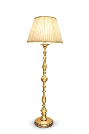 Piantana classica in legno foglia oro-argento 1 luce Dbs 110/pt Promo Stagionale