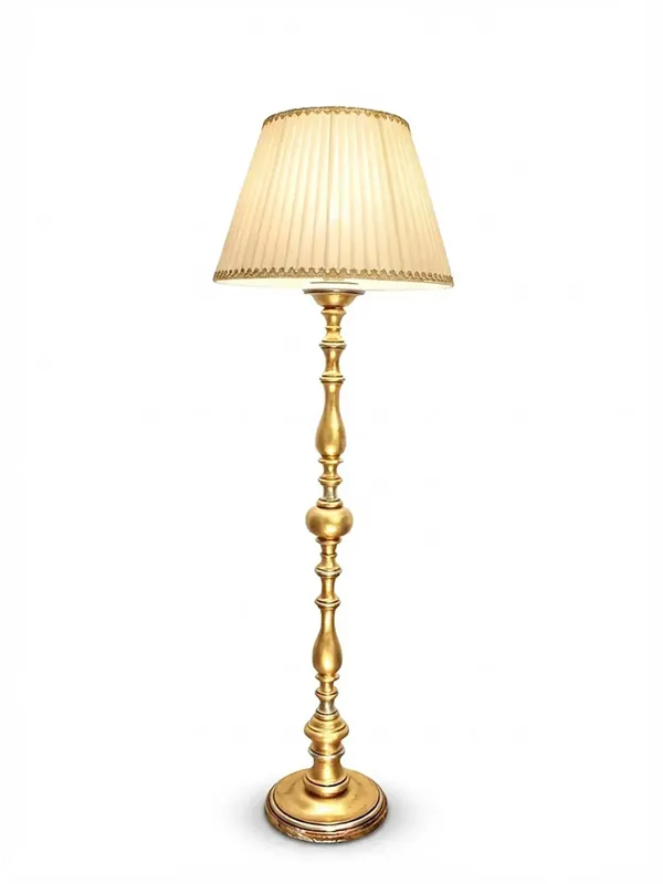 Piantana classica in legno foglia oro-argento 1 luce Dbs 110/pt Promo Stagionale