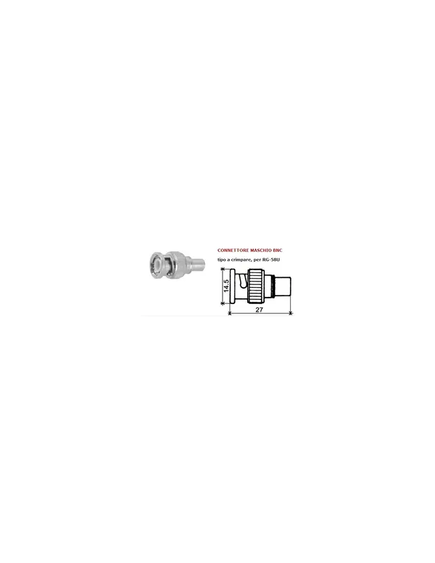 Connettore bnc maschio cromo x rg-58 crimpare 382020089 Nuovo Arrivo