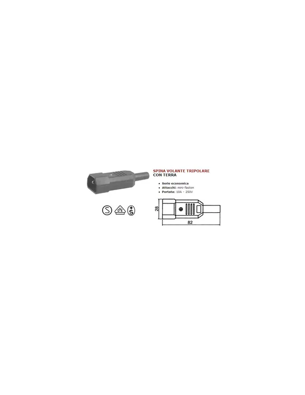 Compra Adesso Spina volante tripolare 2p+t10a computer cee 382005016