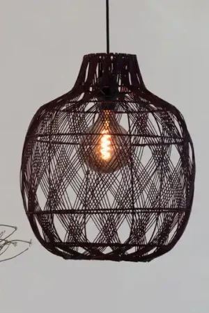 GOOD & MOJO Lampada a sospensione Mendoza, rossa, Ø 40 cm, bambù, E27 Non Perdere