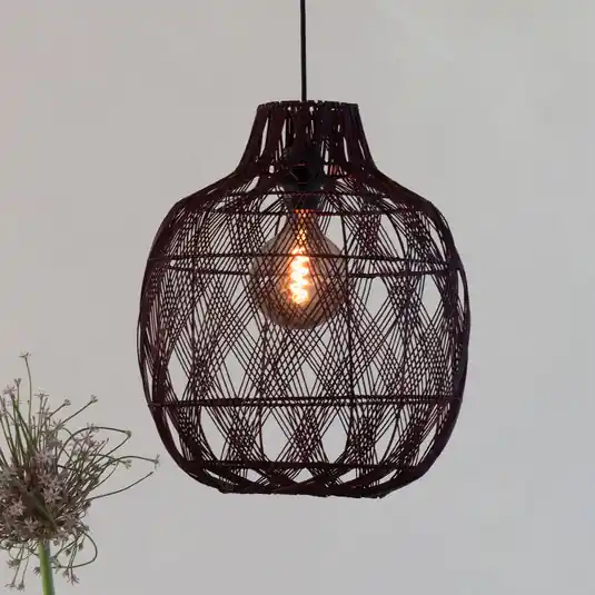 GOOD & MOJO Lampada a sospensione Mendoza, rossa, Ø 40 cm, bambù, E27 Non Perdere