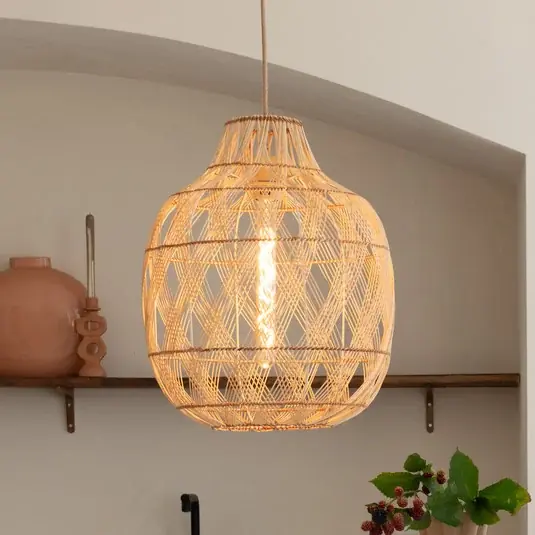 GOOD & MOJO Lampada a sospensione Mendoza, naturale, 40 cm, bambù, E27 Super Prezzo
