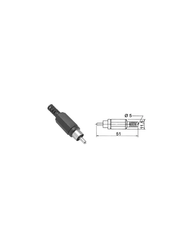 Spina rca nero in plastica audio video 382002505 Ultimissimo Modello