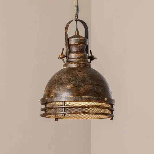A Buon Prezzo Lampada a sospensione Saglam, a 1 luce, ottone anticato, Ø 30 cm, metallo