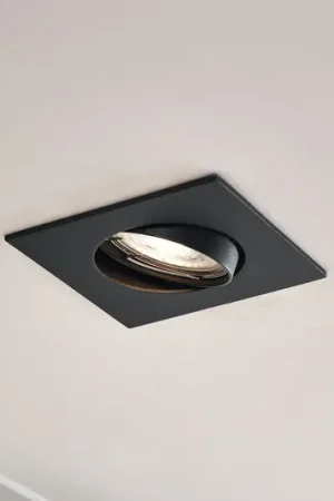 PRIOS Luci da incasso Fibur, nera, 9 cm, GU10 Di Tendenza