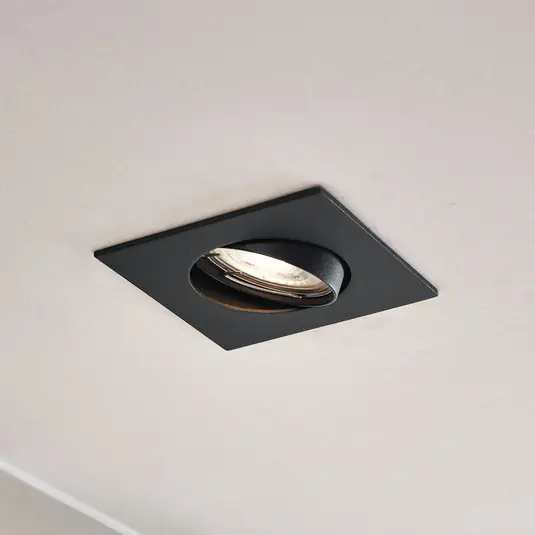 PRIOS Luci da incasso Fibur, nera, 9 cm, GU10 Di Tendenza