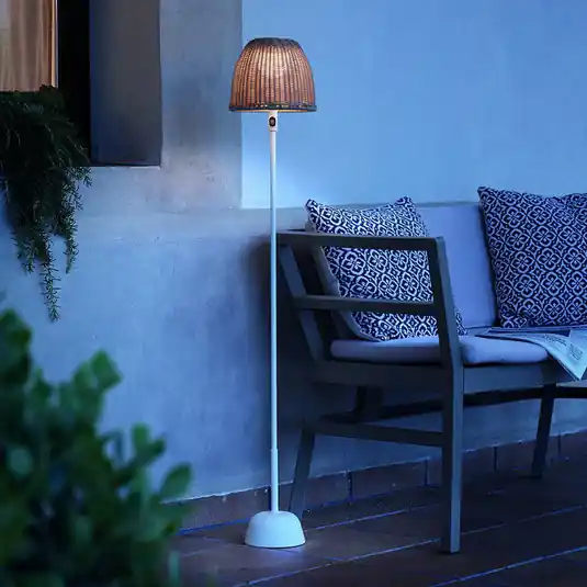 Ultime Pezzi Bover Lampada LED da pavimento Atticus 114, bianco naturale/beige