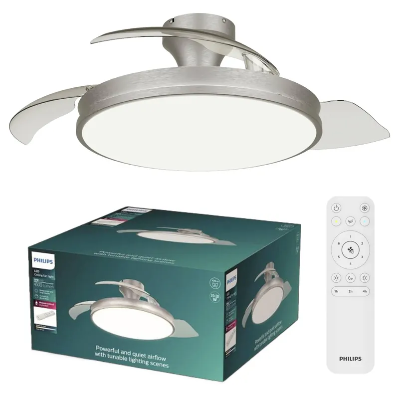 Consegna Rapida Ventilatore soffitto con Luce LED Dimmerabile DC 48 cm Philips - ATLDIMNICK
