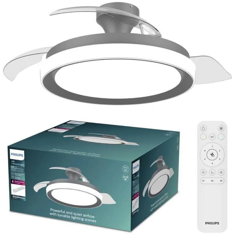 Direttamente Dal Produttore Ventilatore soffitto con Telecomando e Luce LED Dimmerabbile DC 51cm Philips - BLISSBLDIM