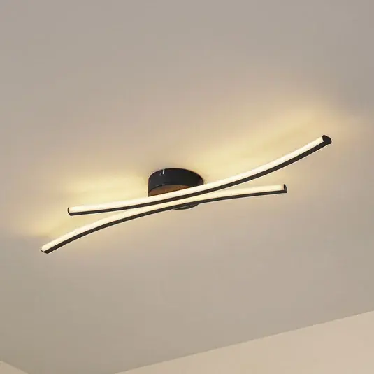 Plafoniera LED Ravion di Lindby, 90 cm, nero, 3.000 K Ultimissimo Modello