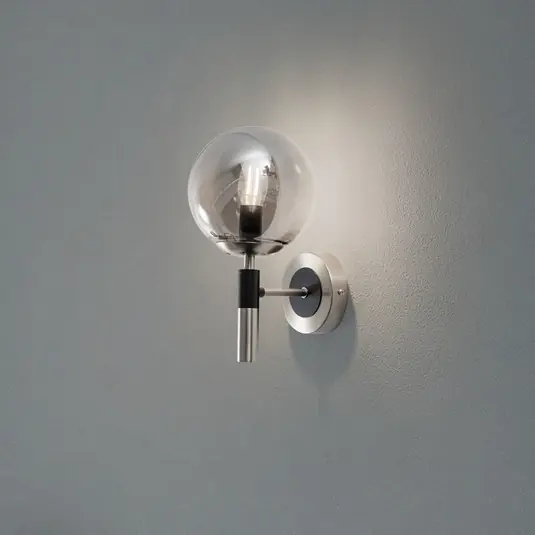 Applique Rollo, Ø 15 cm, grigio fumo, vetro/metallo Compra Online