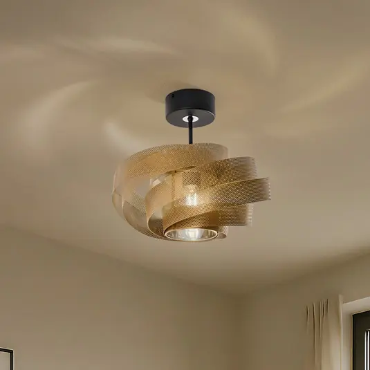 Plafoniera Vento, nero/oro, metallo, Ø 40 cm, E27 Promo Stagionale