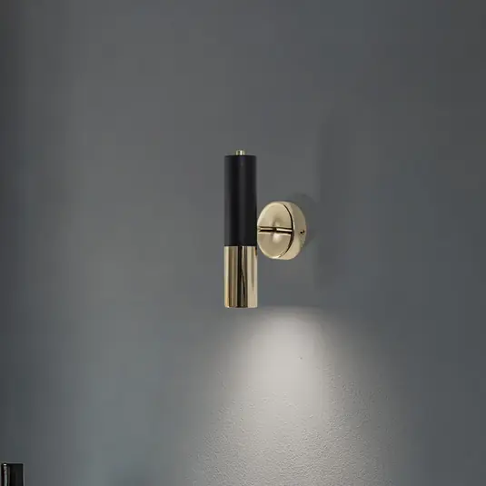 Applique Orino, nero/oro, metallo, GU10 Non Perdere