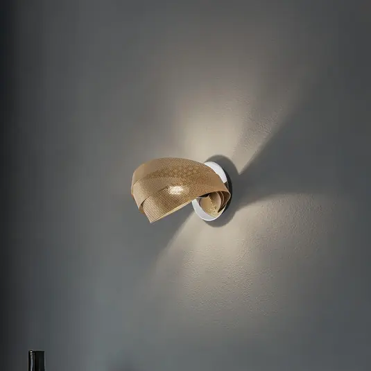 Bestseller Applique Vento, nero/oro, metallo, 27 cm, E14