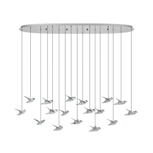 Lampada LED a sospensione EGLO Stars of Light Paratebueno cromata 17 luci. Pagamento Sicuro